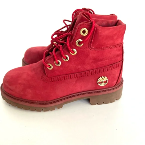 Timberland Fire Red Waterproof Leather Boot - Picture 2 of 8